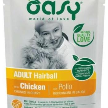 Oasy Adult Hairball Chunks in gravy 85 g kép