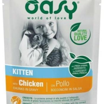 Oasy Kitten Chunks in gravy chicken 85 g kép