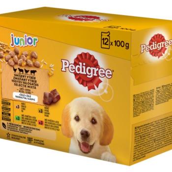 Pedigree Junior alutasakos eledel csirkével és rizzsel, báránnyal és rizzsel, baromfival és rizzsel, marhával és rizzsel 12 x 100 g kép