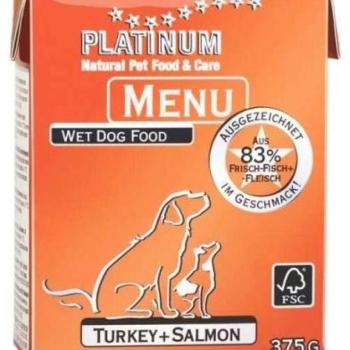 PLATINUM Menu - Turkey & Salmon 375 g kép