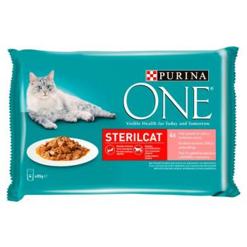 Purina ONE Sterilcat lazaccal és répával nedves macskaeledel 4 x 85 g kép