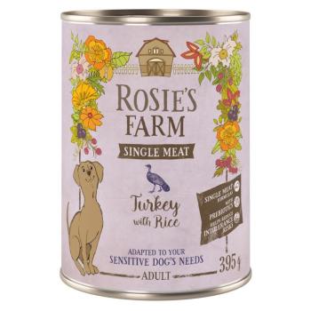 Rosie's Farm Single Meat Adult gazdaságos csomag 24 x 395 g - Pulyka & rizs kép