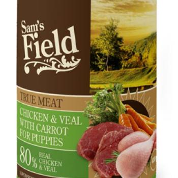 Sam's Field True Meat Chicken & Veal with Carrot for Puppies konzerves eledel 400 g kép