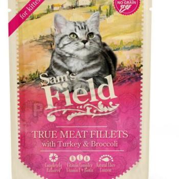 Sam's Field True Meat Fillets with turkey & broccoli 24x85 g kép