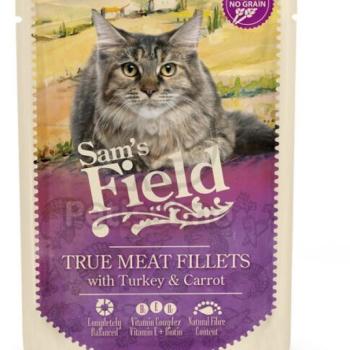 Sam's Field True Meat Fillets with turkey & carrot 24x85 g kép