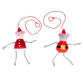 TIAKI ajtóra akasztható 2 karácsonyi egér macskajáték kép