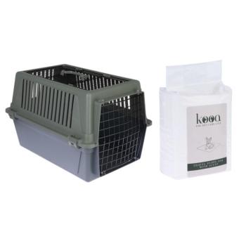 TIAKI Verde szállítóbox kutyáknak+15db kooa illatosított kölyökbetét utazáshoz szettben kép