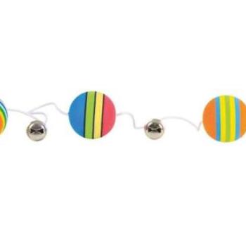 TRIXIE Szivárvány mintás habszivacs labdák kötélen 80 cm kép