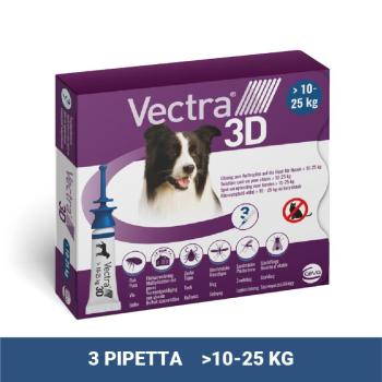 Vectra 3D rácsepegtető oldat kutyáknak 3 x 3,6 ml pipetta közepes testű kutyáknak (>10 - 25 kg, kék) kép