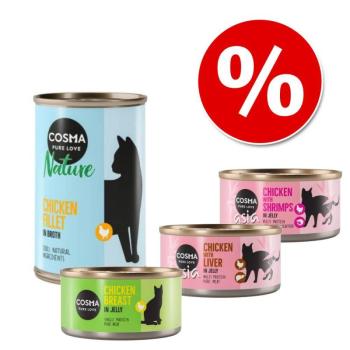 Vegyes csomag: Cosma Original + Thai / Asia + Nature nedves macskatáp- Csirke-csomag (24 konzerv, összesen 3,9 kg) kép