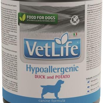 Vet Life Dog Hypoallergenic Duck & Potato konzerv 300 g kép