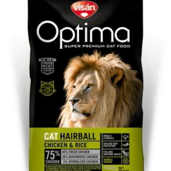 Visán Optimanova Cat Hairball Chicken & Rice 2 kg kép