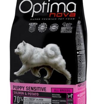 Visán Optimanova Dog Puppy Sensitive Salmon & Potato 12 kg kép