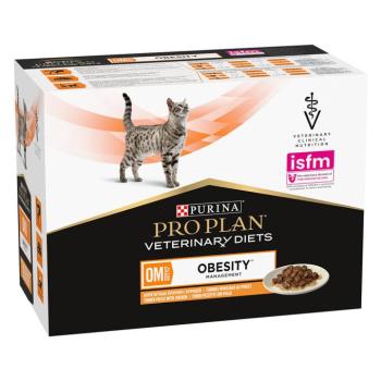 10x85g PURINA PRO PLAN Veterinary Diets Feline OM ST/OX - Obesity Management csirke nedves macskatáp kép