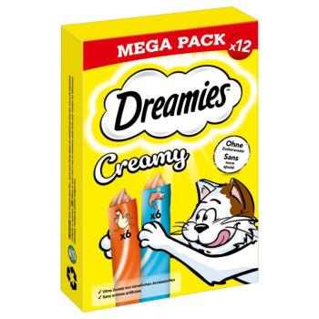 12x10g Dreamies Creamy Snacks Csirke & lazac jutalomfalat macskáknak kép