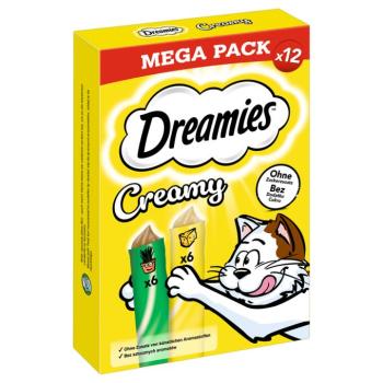 12x10g Dreamies Creamy Snacks macskamenta & sajt jutalomfalat macskáknak kép