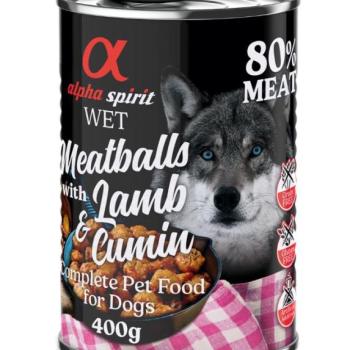 12x400g alpha spirit Dog Meatballs Bárány & rómaikömény nedves kutyatáp kép