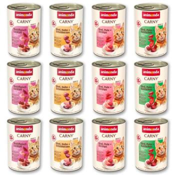 12x400g animonda Carny Adult marha- és szárnyasválogatás nedves macskatáp kép