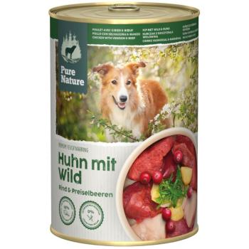 12x400g Pure Nature Adult Csirke, vad & marha nedves kutyatáp kép