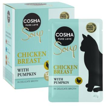 12x40g Cosma Soup csirkemell & sütőtök étrend-kiegészítő macskáknak kép