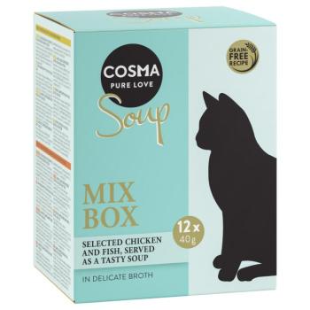 12x40g Cosma Soup étrend-kiegészítő macskáknak 4 változattal kép