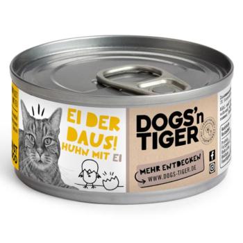 12x70g Dogs'n Tiger Cat Csirkefilé & tojás nedves macskatáp kép