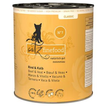 12x800g catz finefood Marha & borjú nedves macskatáp konzerv kép