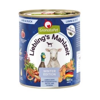 12x800g GranataPet Liebling´s Mahlzeit téli menü bárány & kacsa nedves kutyatáp kép