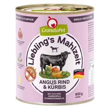 12x800g Liebling´s Mahlzeit Angus marha & sütőtök nedves kutyatáp kép