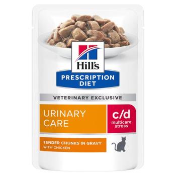 12x85g Hill's Prescription Diet c/d Urinary Stress Urinary Care csirke nedves macskatáp kép