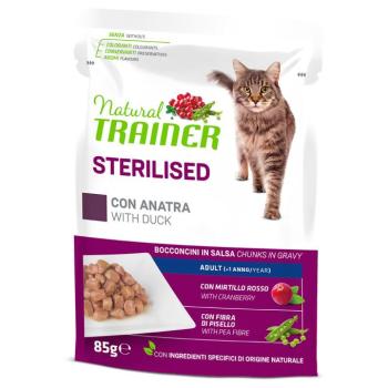 12x85g  Natural Trainer Adult Sterilised nedves macskatáp - Lazac kép