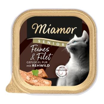 16x100g Miamor Finom & Filé Senior Tszárnyas pur & őz nedves macskatáp kép