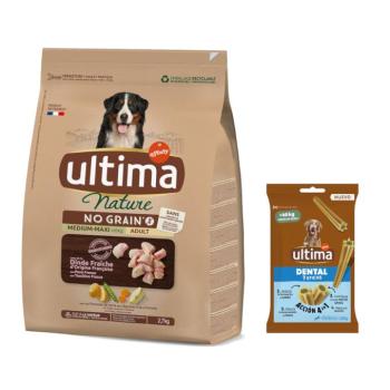 2,7kg Ultima No Grain Medium/Maxi pulyka száraz kutyatáp + 180g Ultima Dental Sticks Medium/Maxi kutyasnack ingyen kép