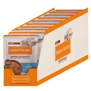 22x85g Nature's Variety Bites Tőkehal szószban nedves macskatáp kép