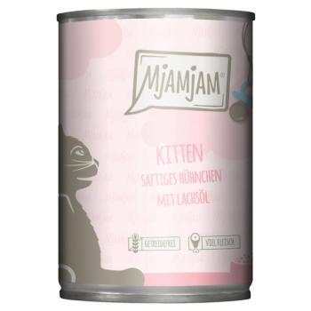 24x400g MjAMjAM Kitten gazdaságos csomag nedves macskaeledel - Szaftos csirke lazacolajjal kép