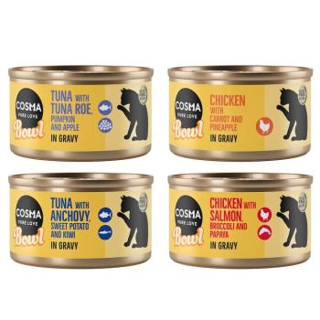 24x80g Cosma Bowl nedves macskatáp vegyesen kép