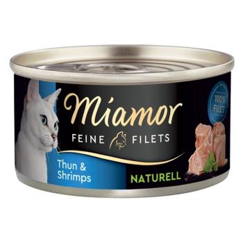 24x80g Miamor Naturelle Fine Filets nedves macskatáp - Tonhal & garnéla kép