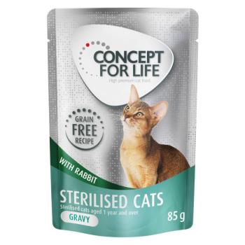 24x85g Concept for Life Sterilised Cats nyúl gabonamentes nedves macskatáp szószban kép