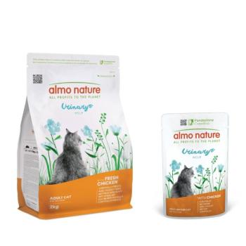 2kg Almo Nature Functional Urinary Help csirke száraz macskatáp + 6x70g Almo Nature Functional Urinary Help csirke nedves macskatáp 15% kedvezménnyel kép