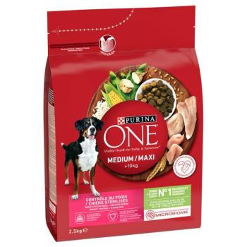 2x2,5kg PURINA ONE Medium/Maxi Weight Control Sterilised pulyka száraz kutyatáp kép