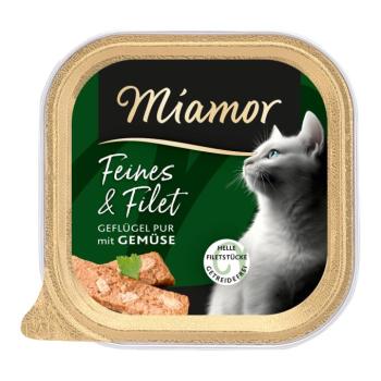32x100g Miamor Feines & Filet Szárnyas pure & zöldség nedves macskatáp kép
