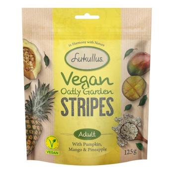 3x125g Lukullus tök, mangó & ananász Vegan Garden Stripes vegán kutyasnack kép