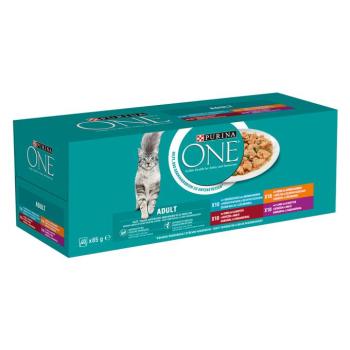 40x85g PURINA ONE Adult nedves macskatáp vegyes csomagban kép