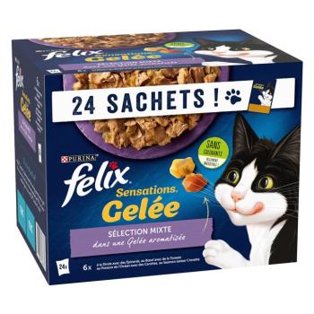 48x85g Felix Sensations aszpikban vegyes válogatás nedves macskatáp kép