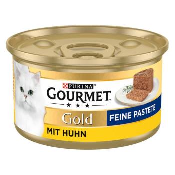 48x85g Gourmet Gold Paté csirke nedves macskatáp 36+12 ingyen kép