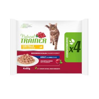 4x85g Natural Trainer Adult csirke nedves macskatáp Csirke kép