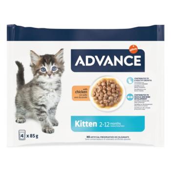 52x85g Advance Kitten csirke nedves macskatáp kép