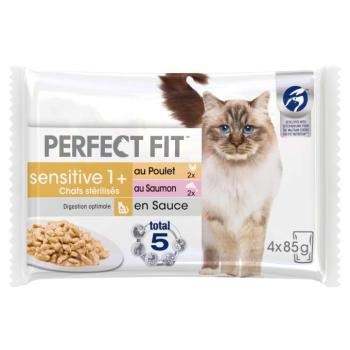 52x85g Perfect Fit Sensitive Sterilised Adult 1+ nedves macskatáp kép
