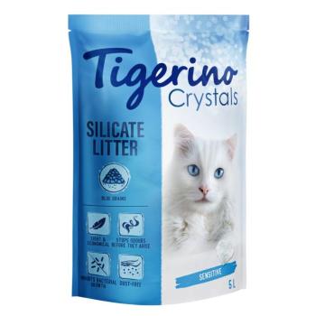 5l Tigerino Crystals tarka macskaalom - Sensitive, parfümmentes - Kék kép