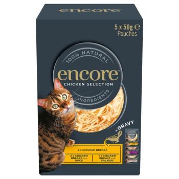 5x50g Encore Cat szószban tasakos nedvestáp mix: Csirke-változatok (3 fajta) kép